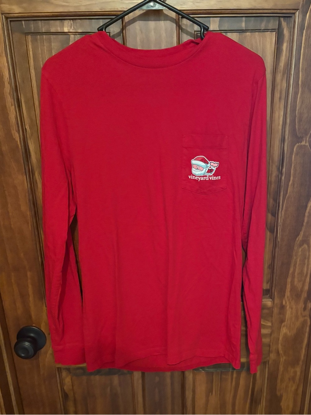 Vineyard Vines Long-Sleeve Pocket Tee with Christmas Logo